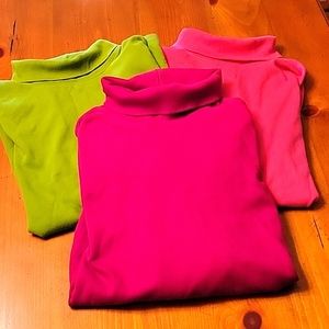 Set of 3 Lands End Turtlenecks